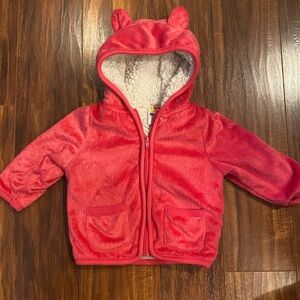 Baby girl 6-9 month pink fleece Sherpa lined jacket